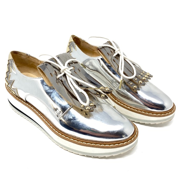 womens silver platform shoes